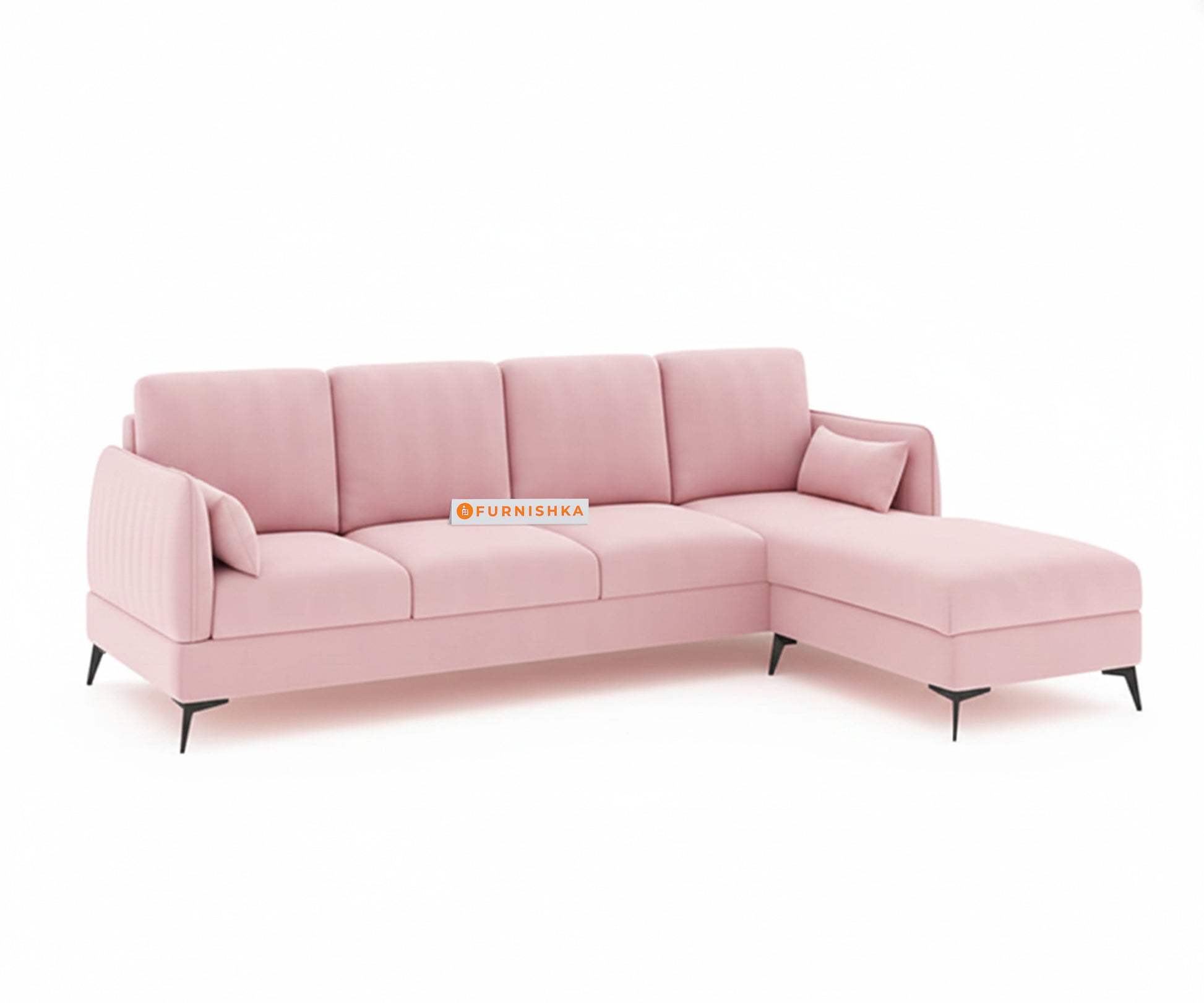 Corbida 3 Seater Sectional Sofa RHS Flamingo Pink - Furnishka