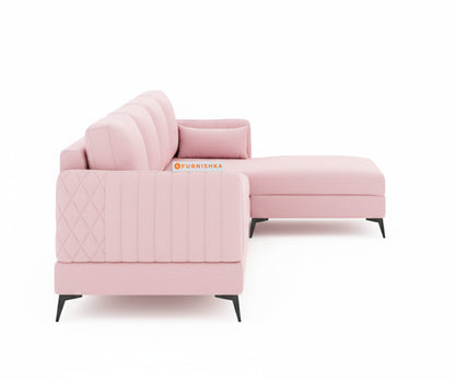 Corbida 3 Seater Sectional Sofa RHS Flamingo Pink - Furnishka