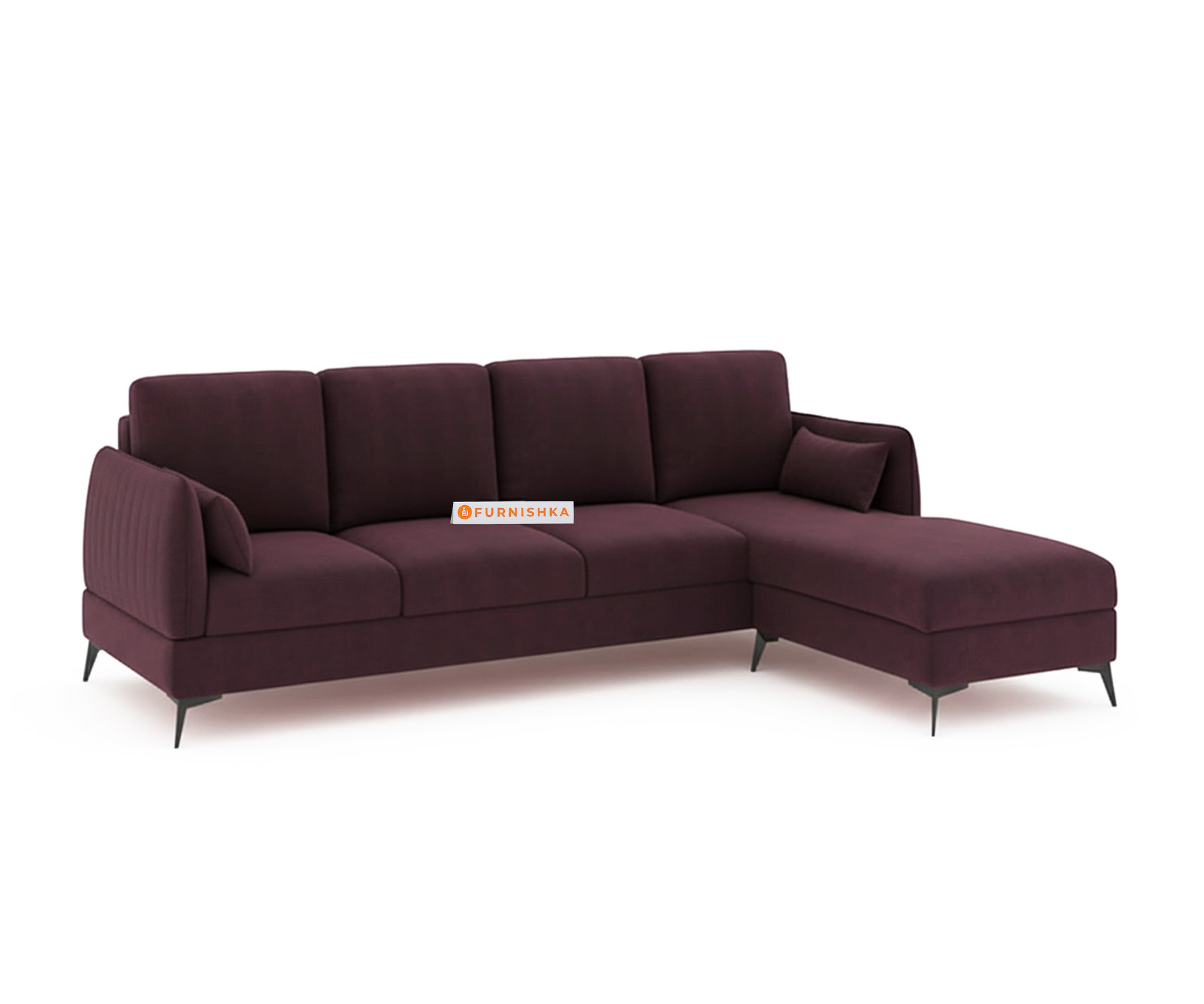 Corbida 3 Seater Sectional Sofa RHS Red Wine - Furnishka 