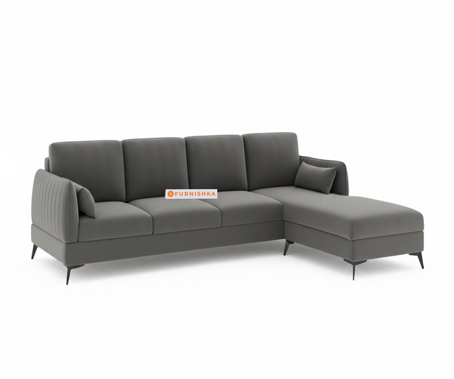 Corbida 3 Seater Sectional Sofa RHS Space Grey - Furnishka