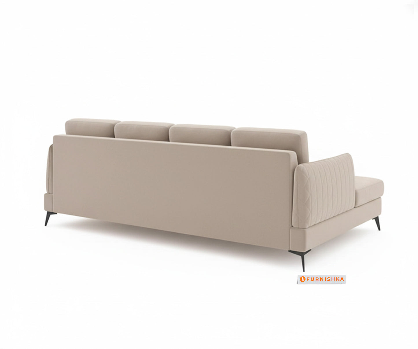 Corbida 3 Seater Sectional Sofa RHS light beige - Furnishka
