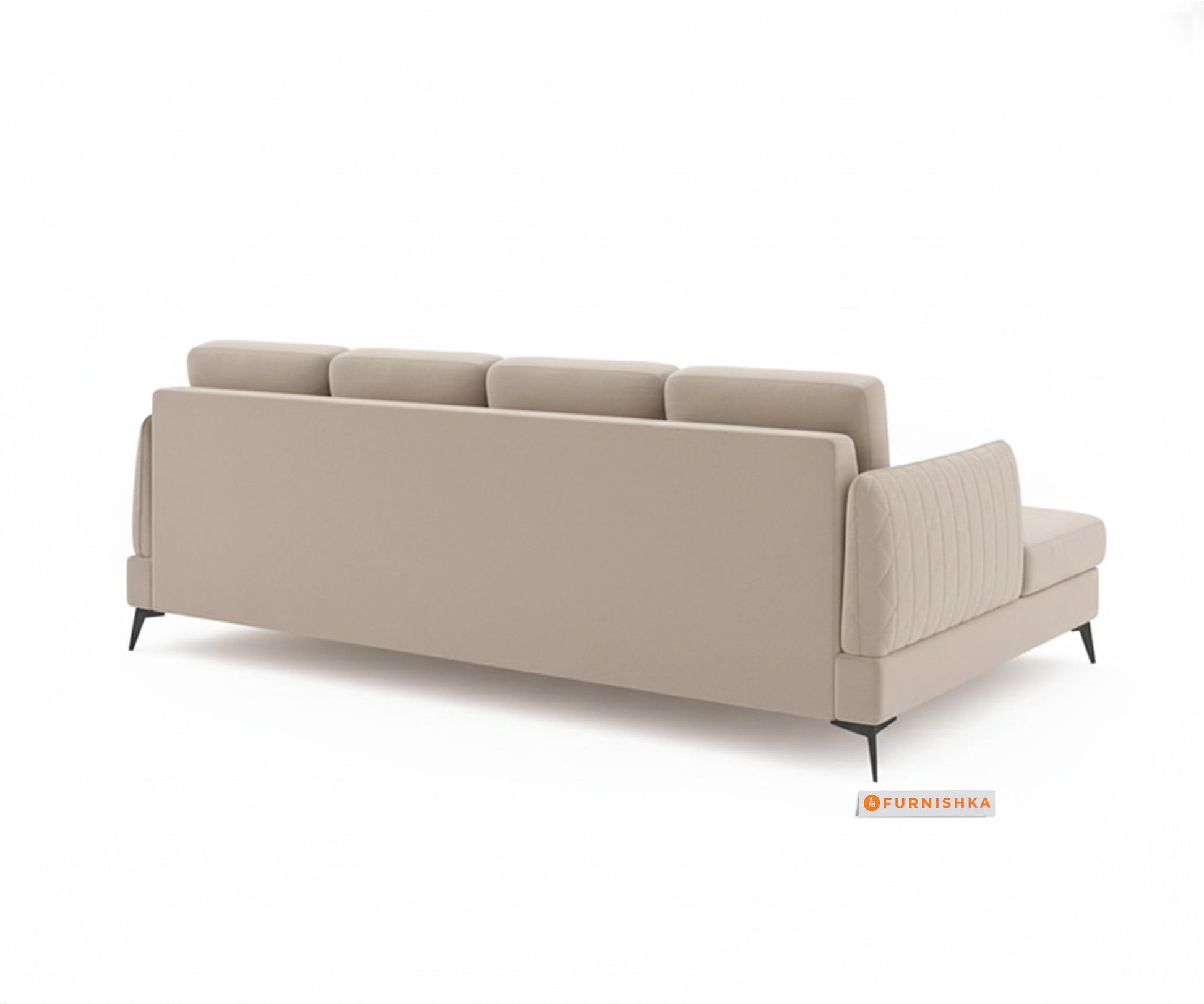 Corbida 3 Seater Sectional Sofa RHS light beige - Furnishka