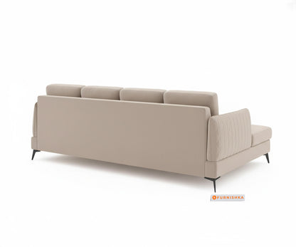 Corbida 3 Seater Sectional Sofa RHS light beige - Furnishka