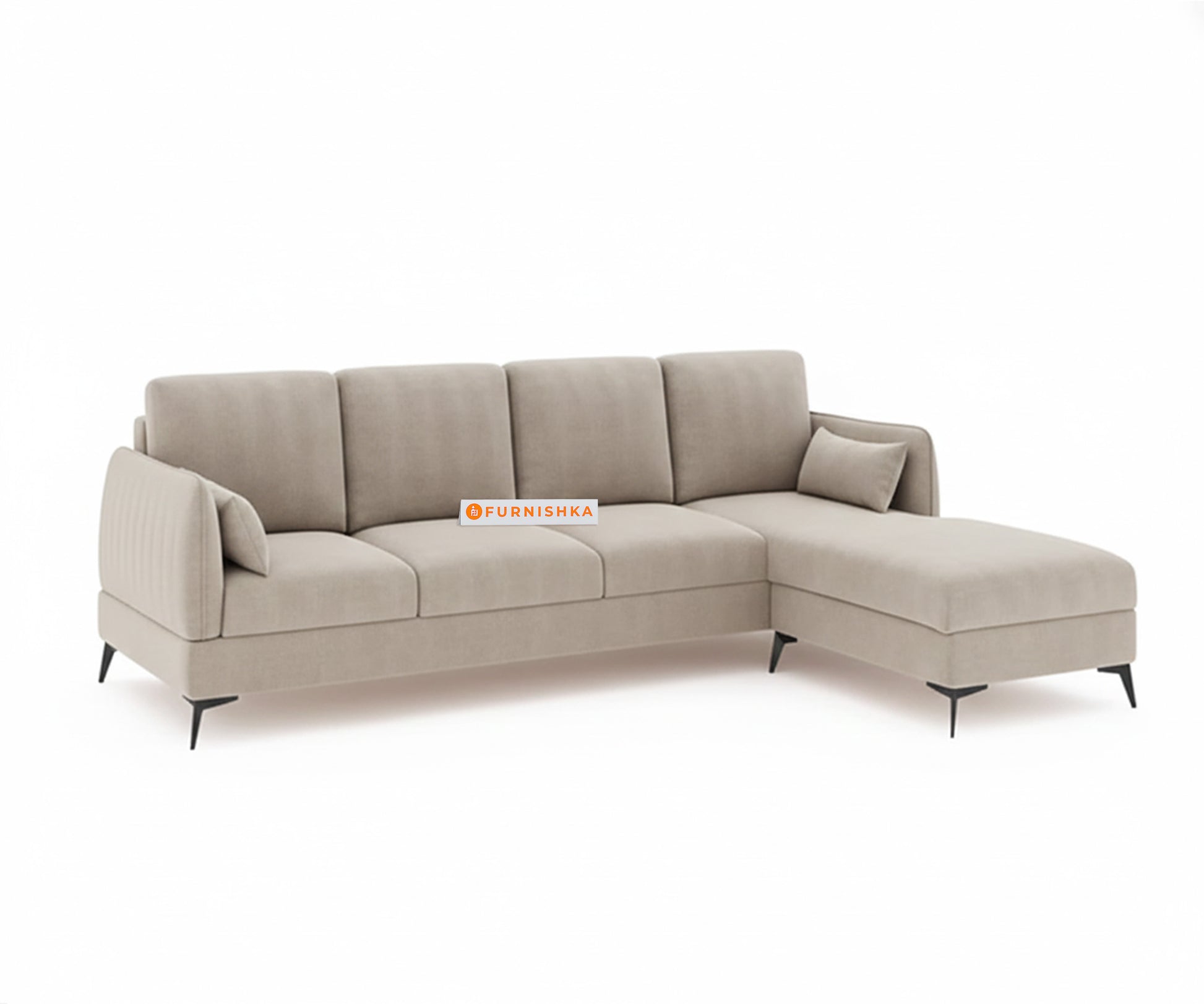 Corbida 3 Seater Sectional Sofa RHS light beige - Furnishka