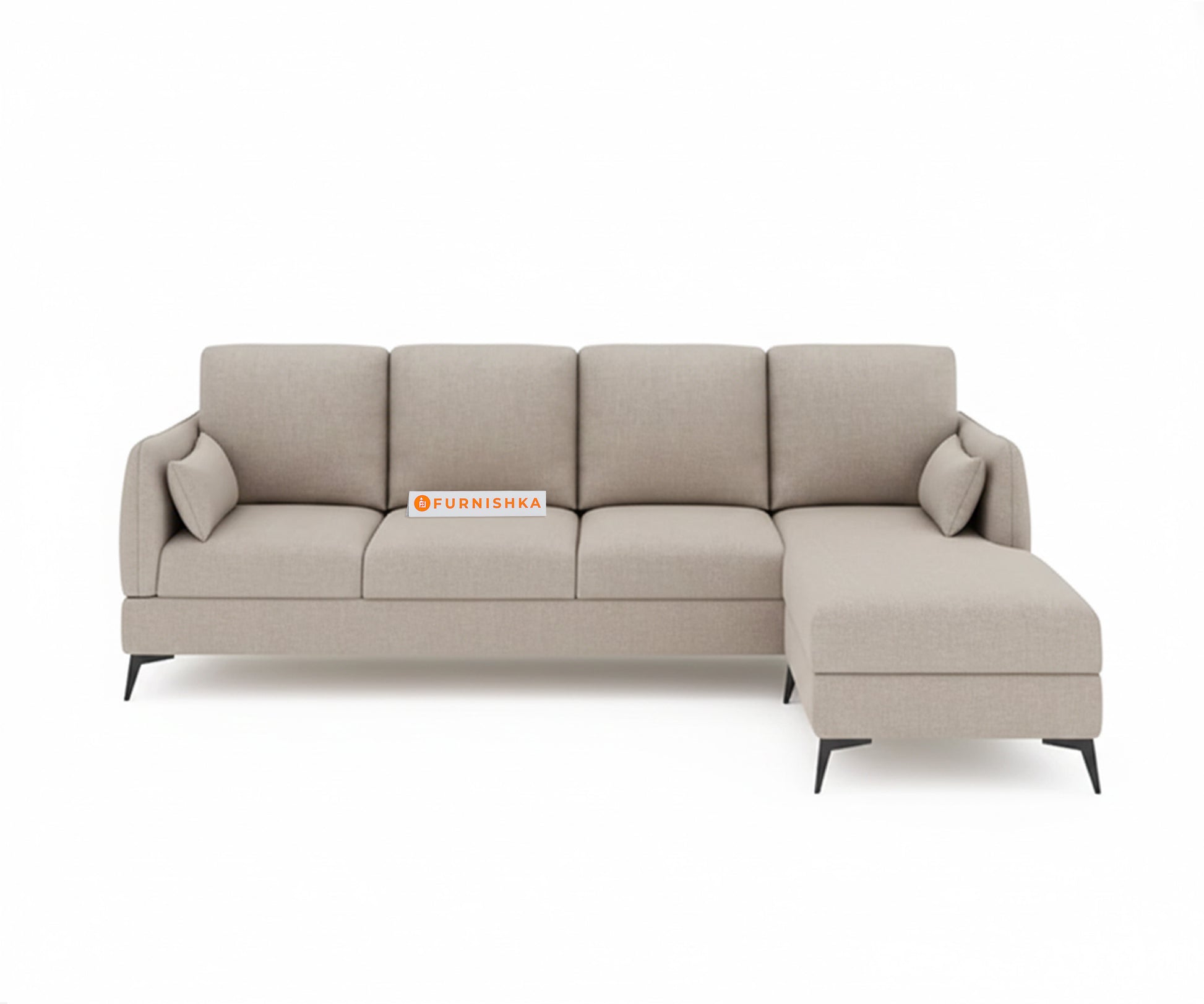 Corbida 3 Seater Sectional Sofa RHS light beige - Furnishka