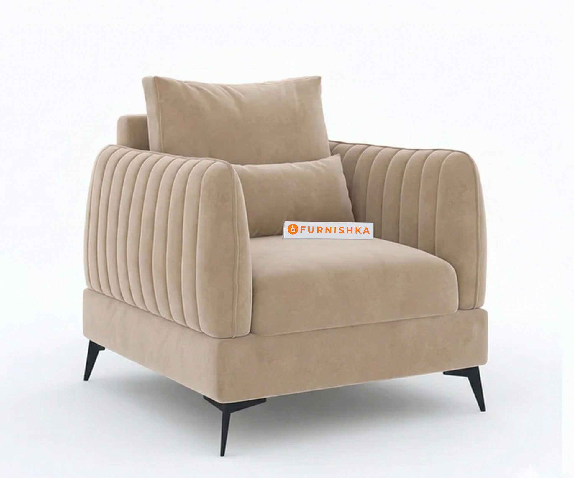 Corbida Sofa 1 Seater Light Beige - Furnishka 