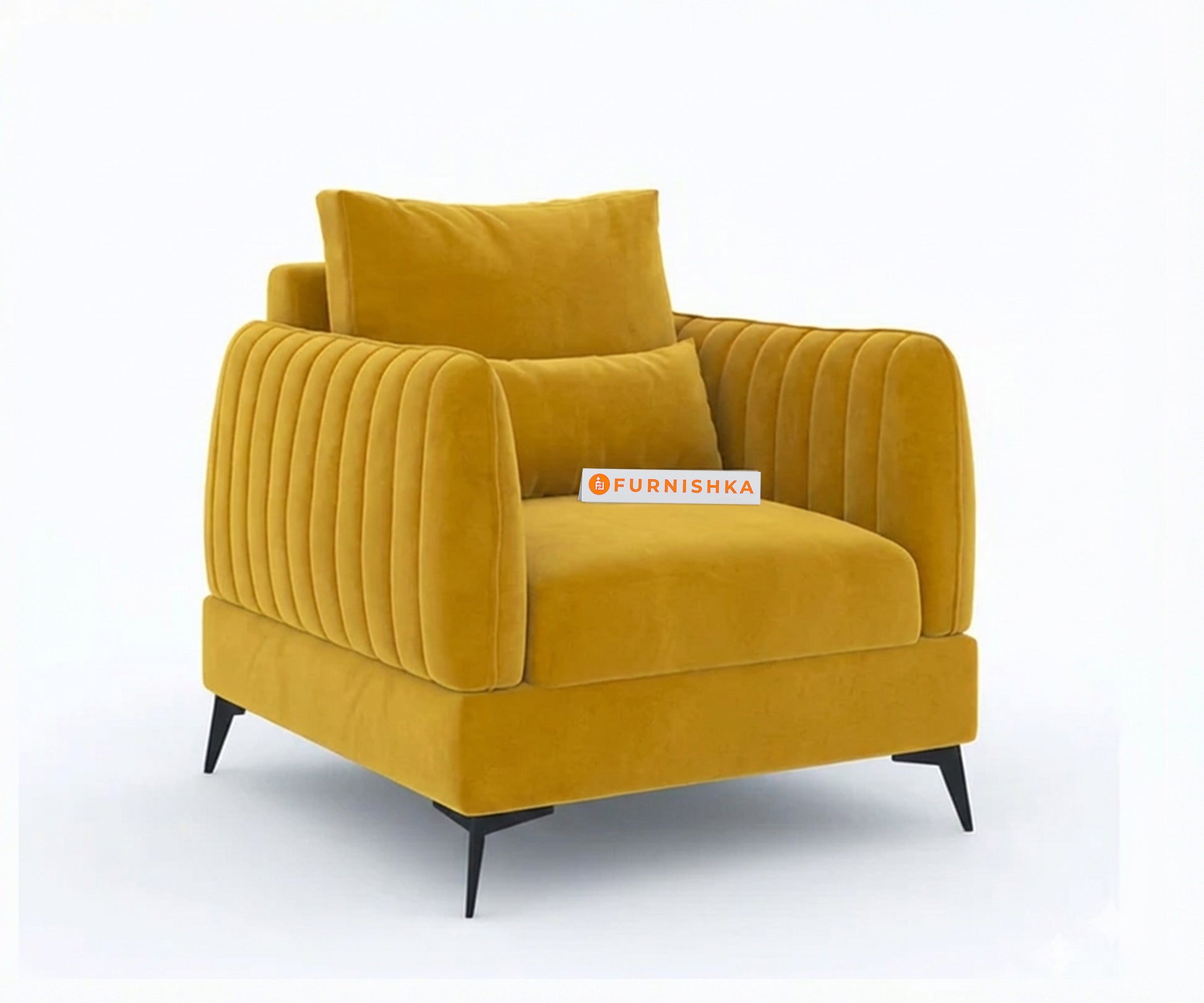 Corbida Sofa 1 Seater Mustard Yellow - Furnishka 