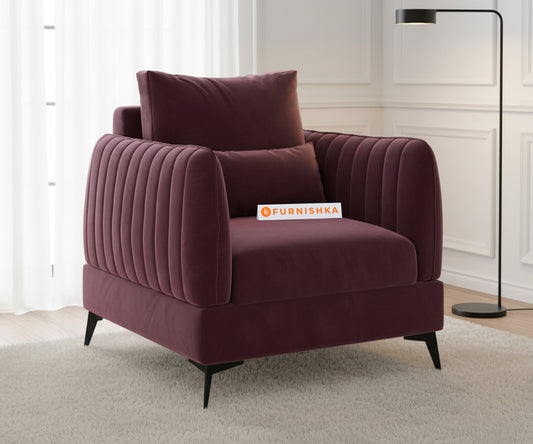 Corbida Sofa 1 Seater Red Wine - Furnishka 