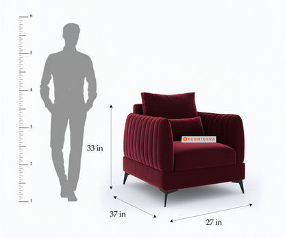 Corbida Sofa 1 Seater Red Wine - Furnishka 