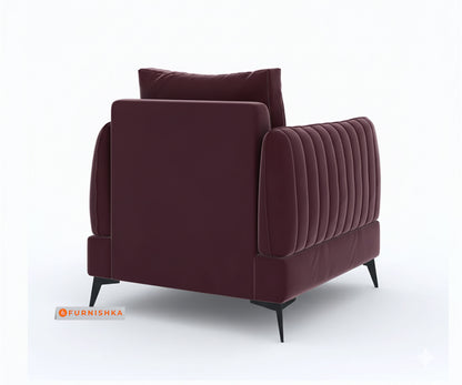 Corbida Sofa 1 Seater Red Wine - Furnishka 