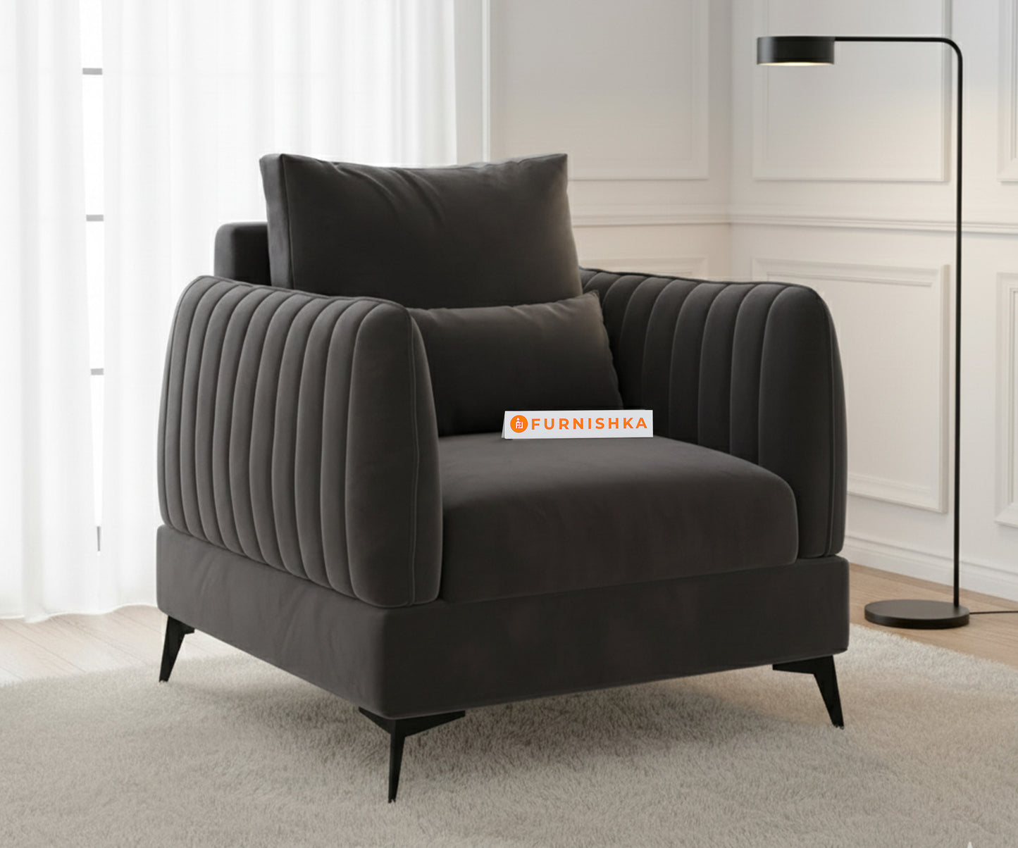 Corbida Sofa 1 Seater Space Grey - Furnishka 