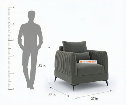 Corbida Sofa 1 Seater Space Grey - Furnishka 