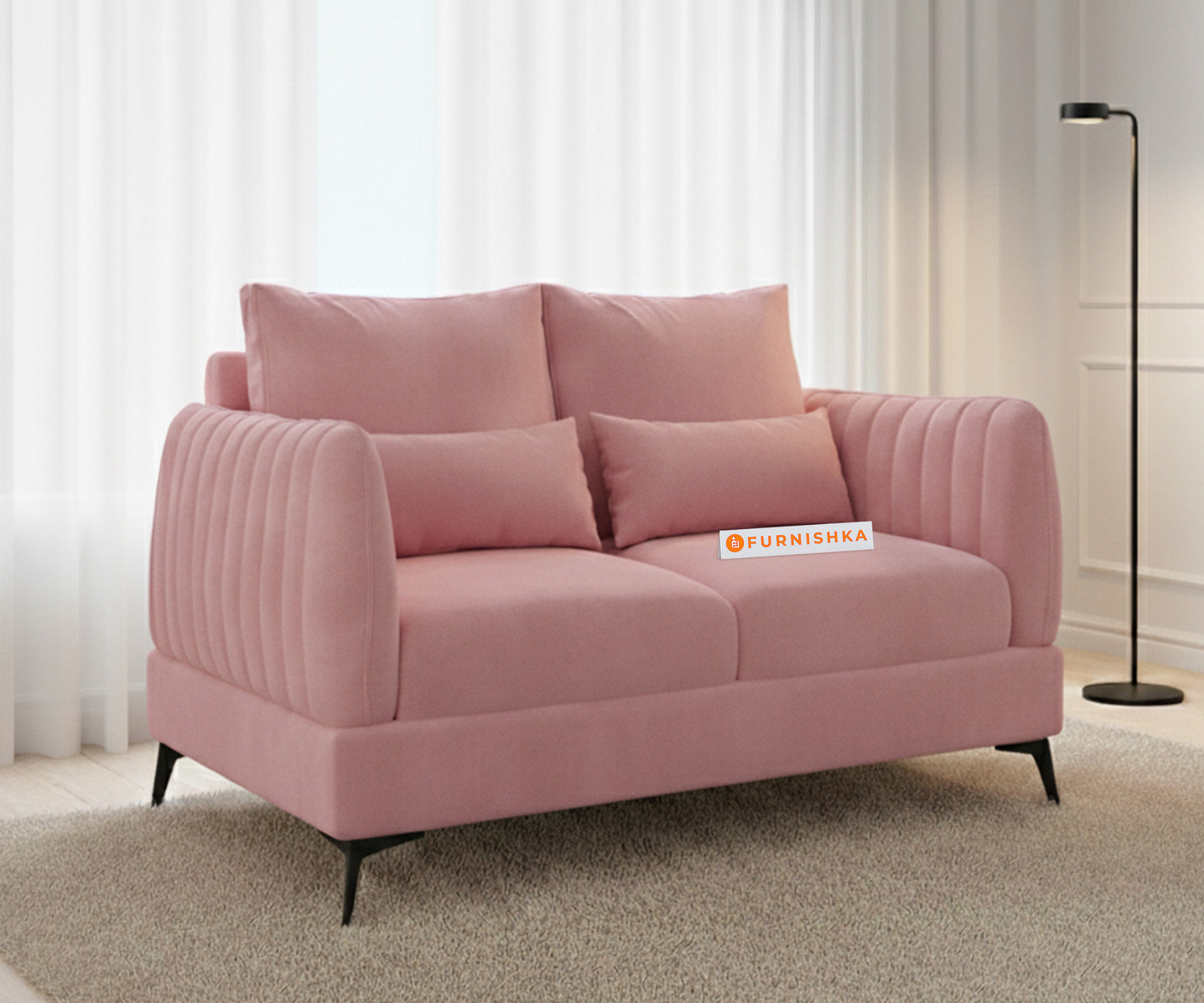Corbida Sofa 2 Seater Flamingo Pink - Furnishka 