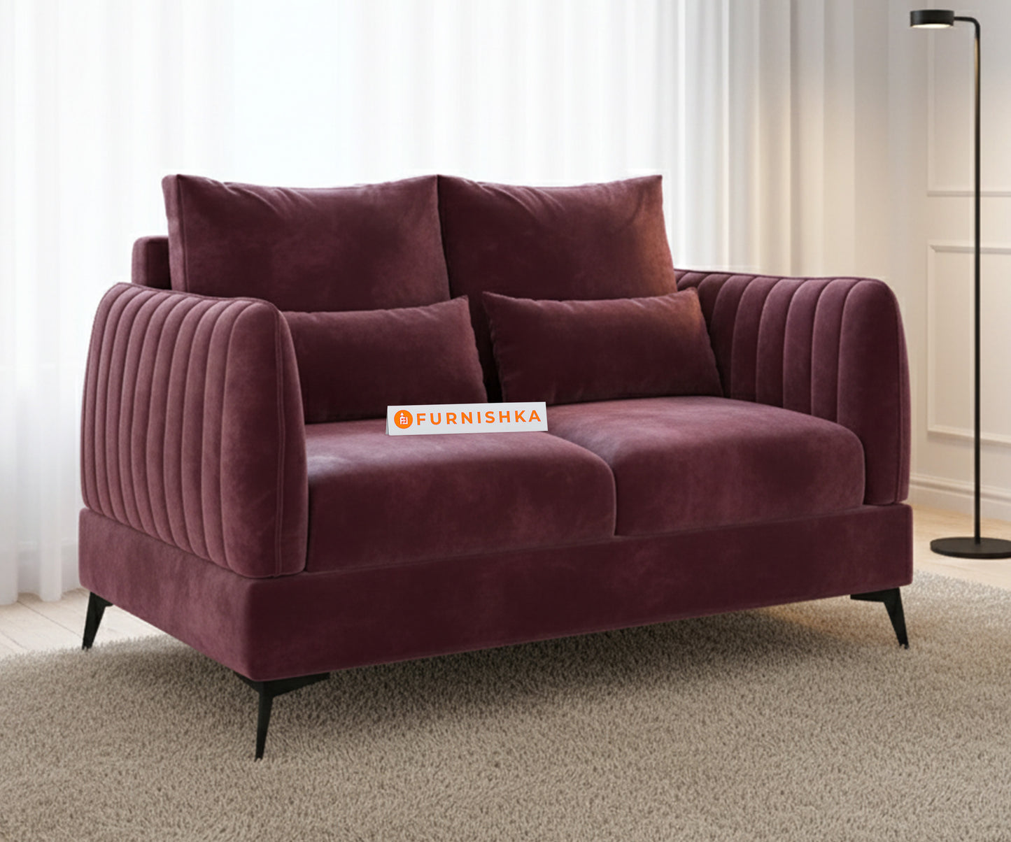 Corbida Sofa 2 Seater Red Wine - Furnishka 