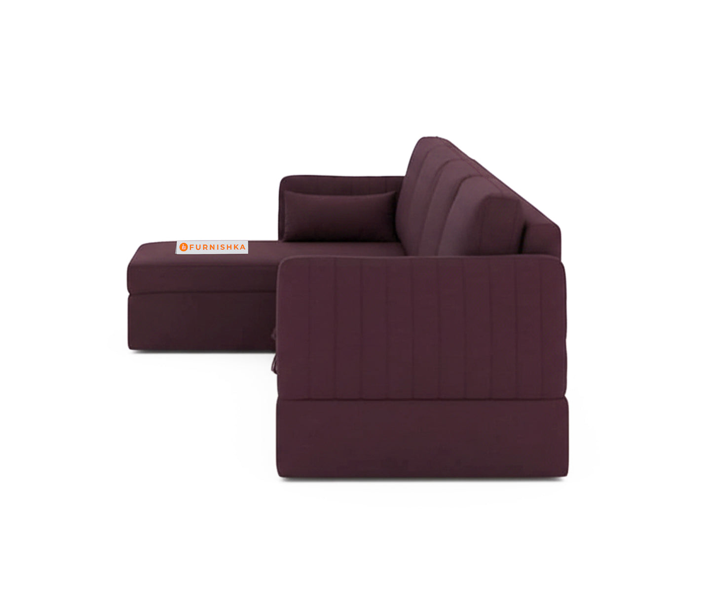 Corbida Sofa 3+L LHS Sofa cum Bed  - Pull out Type Red Wine - Furnishka 