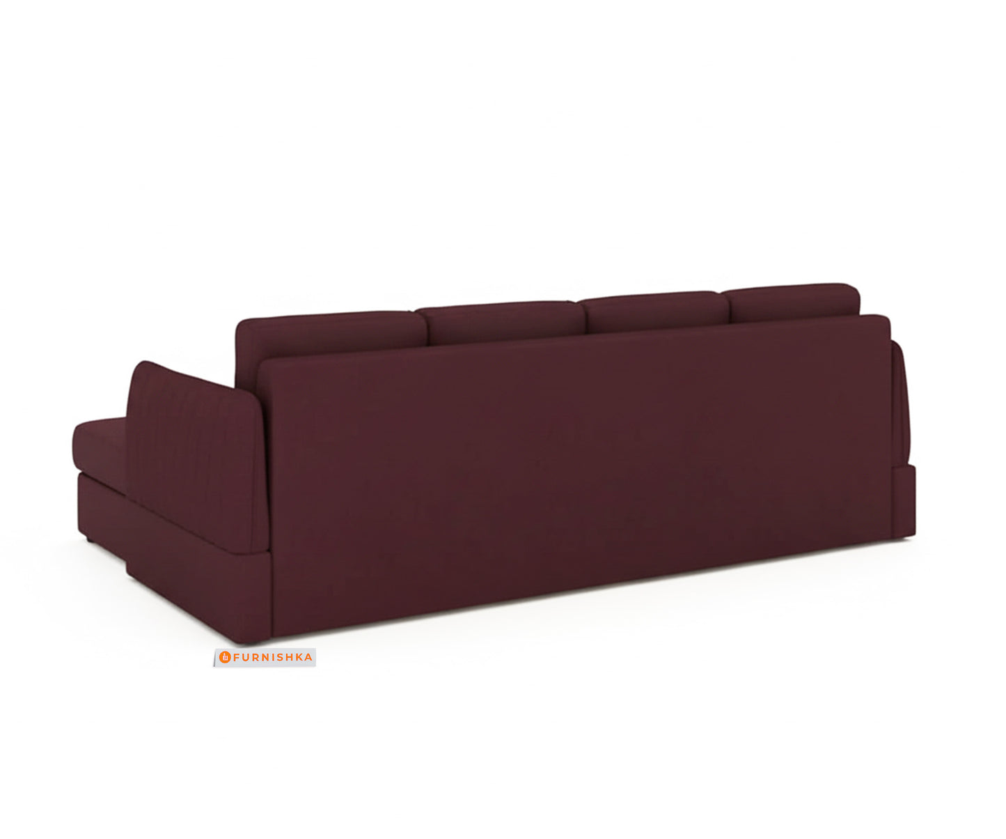Corbida Sofa 3+L LHS Sofa cum Bed  - Pull out Type Red Wine - Furnishka 