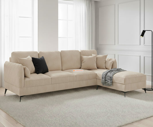 Corbida Sofa 3+L RHS light beige - Furnishka 