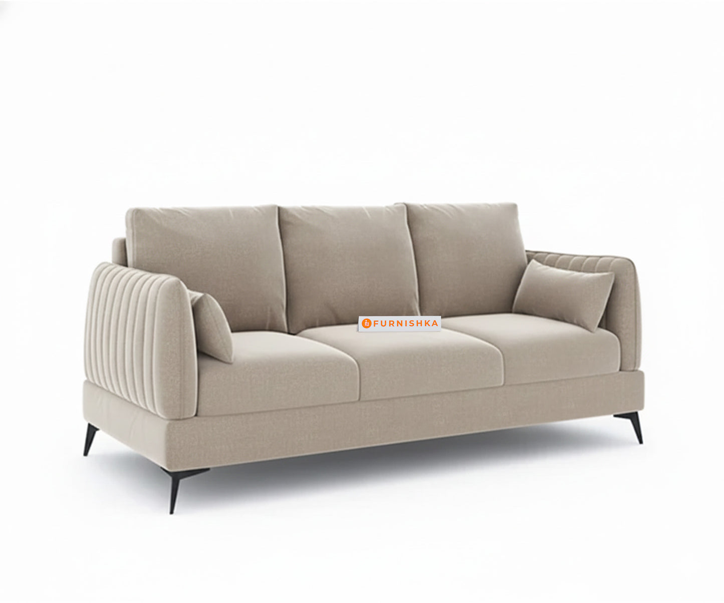 Corbida Sofa 3 Seater Light Beige - Furnishka 