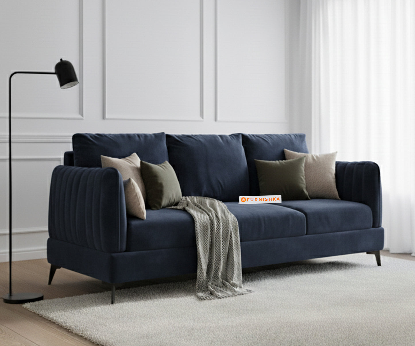 Corbida Sofa 3 Seater Persian Blue - Furnishka 