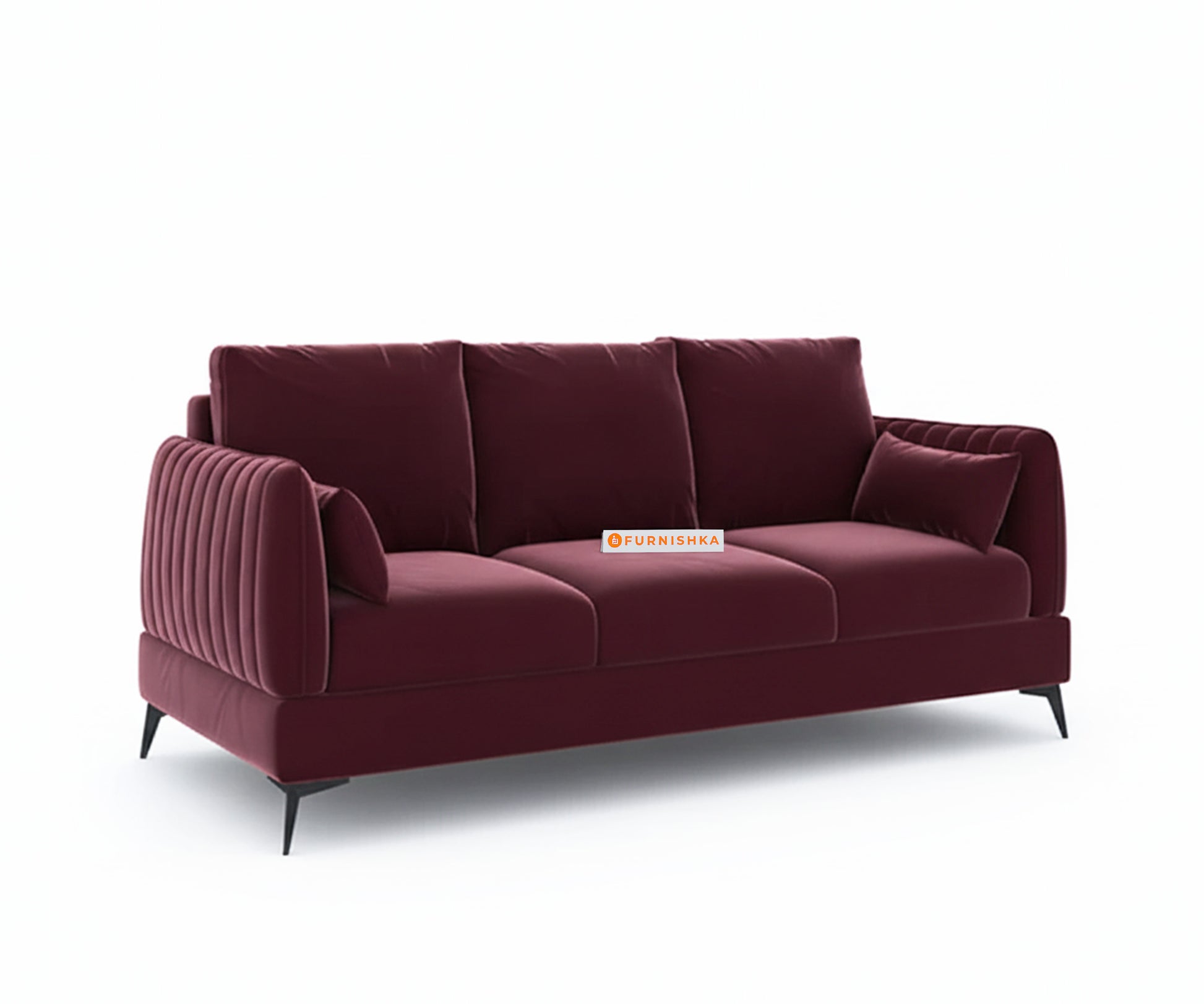 Corbida Sofa 3 Seater Red Wine - Furnishka 