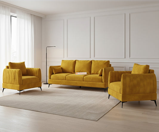Corbida 3+1+1 Seater Sofa Set  Mustard yellow