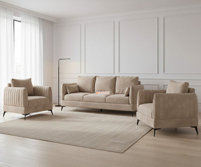 Corbida 3+1+1 Seater Sofa Set light beige