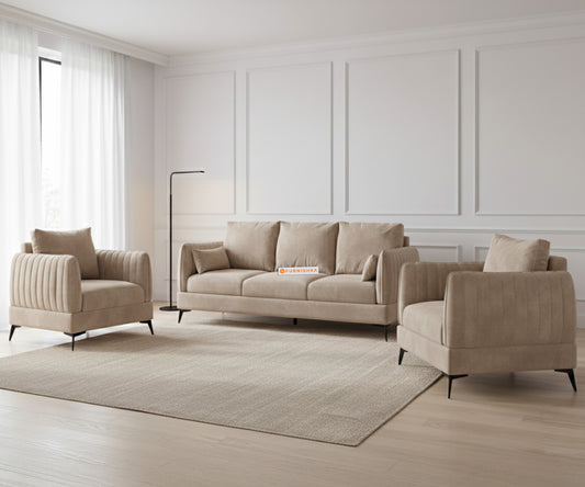 Corbida 3+1+1 Seater Sofa Set light beige