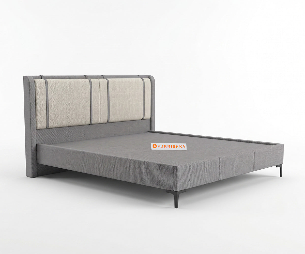 Vero King Non-Storage Upholstered Bed in Infinity Grey and Bone White