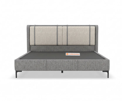 Vero Queen Non-Storage Upholstered Bed in Infinity Grey and Bone White