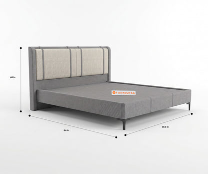 Vero Queen Non-Storage Upholstered Bed in Infinity Grey and Bone White