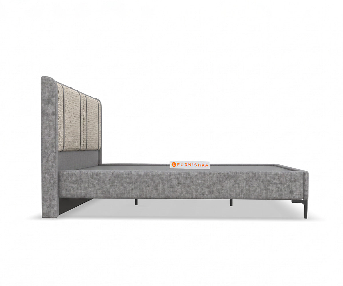 Vero Queen Non-Storage Upholstered Bed in Infinity Grey and Bone White