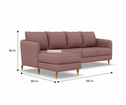 Flora 3 Seater Sectional Sofa LHS - Silver Grey