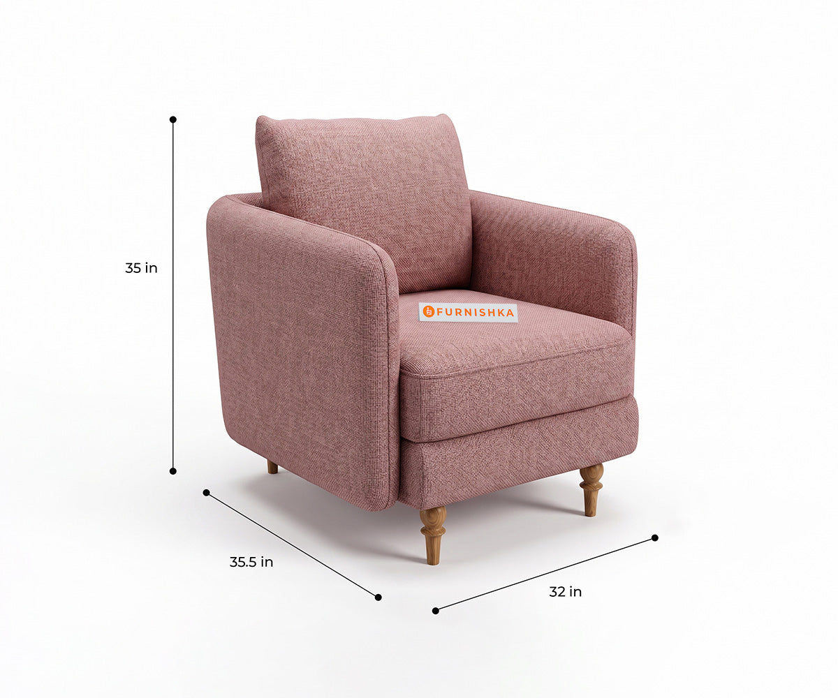 Flora 1 Seater Sofa in Taupe Beige