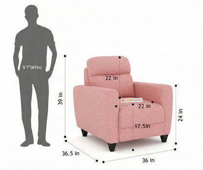 Daina 1 Seater Sofa Flamingo Pink - Furnishka 