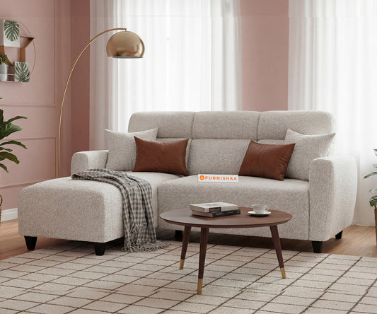 Daina 2 Seater L Shape Sofa with Anthology Fabric Light Beige-LHS - Furnishka