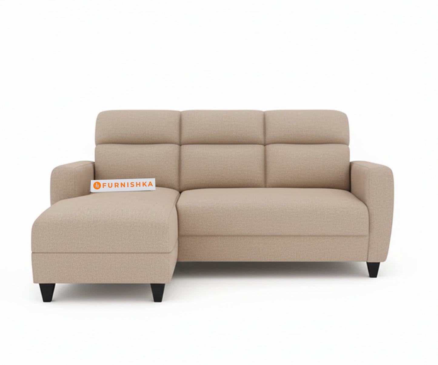 Daina 2 Seater Sectional Sofa - LHS Light Beige - Furnishka 