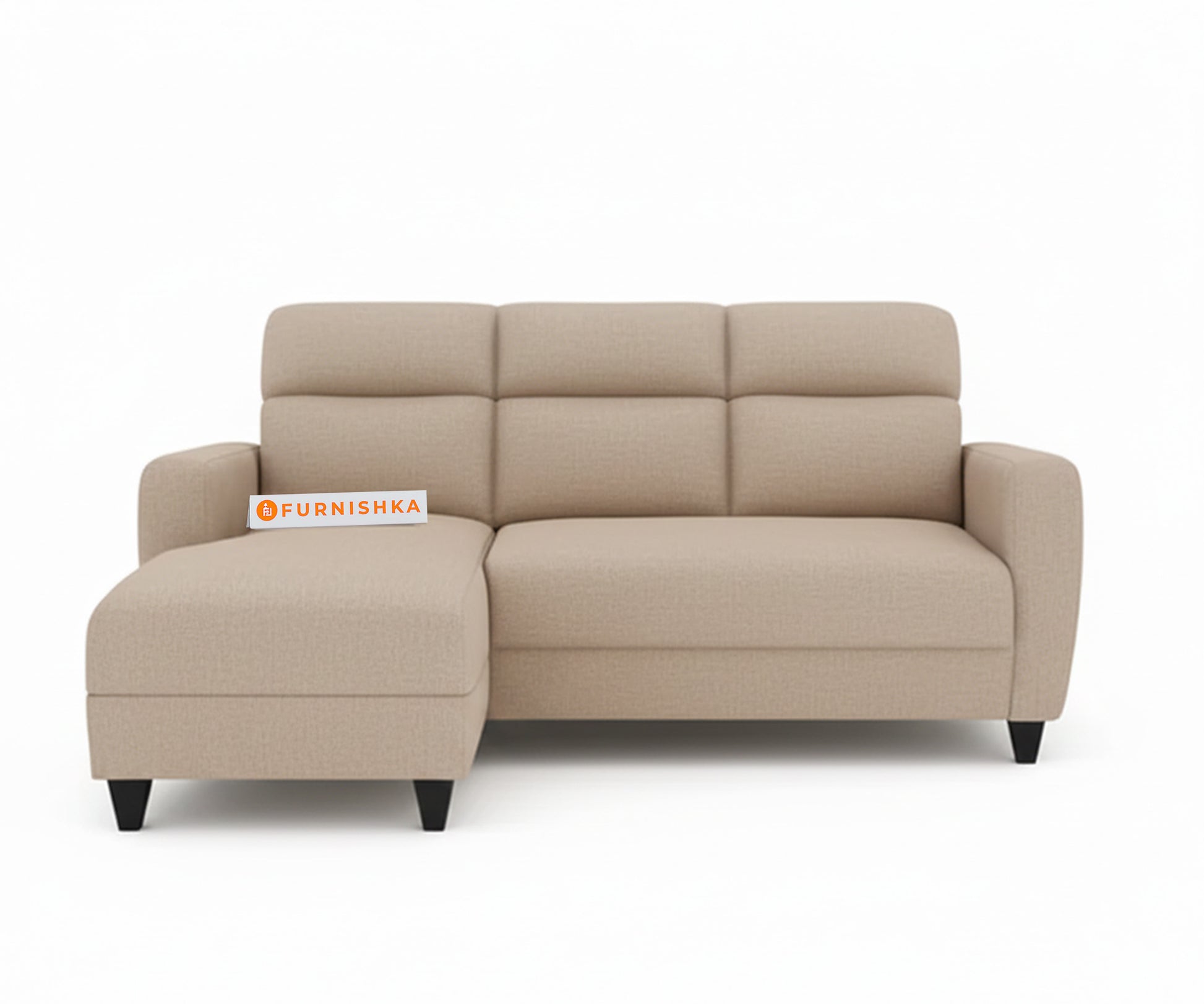 Daina 2 Seater Sectional Sofa - LHS Light Beige - Furnishka 
