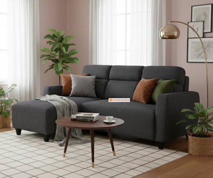 Daina 2 Seater Sectional Sofa - LHS Space Grey - Furnishka 