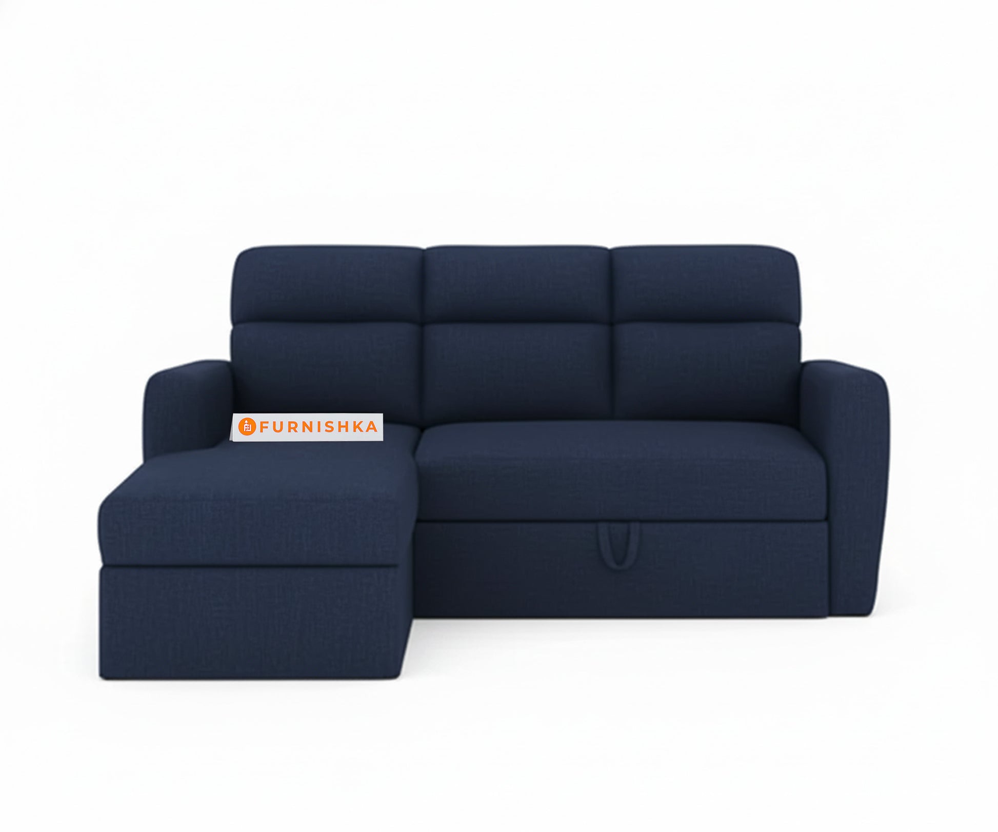 Daina 2 Seater Sectional Sofa cum Bed - LHS Persian Blue - Furnishka 