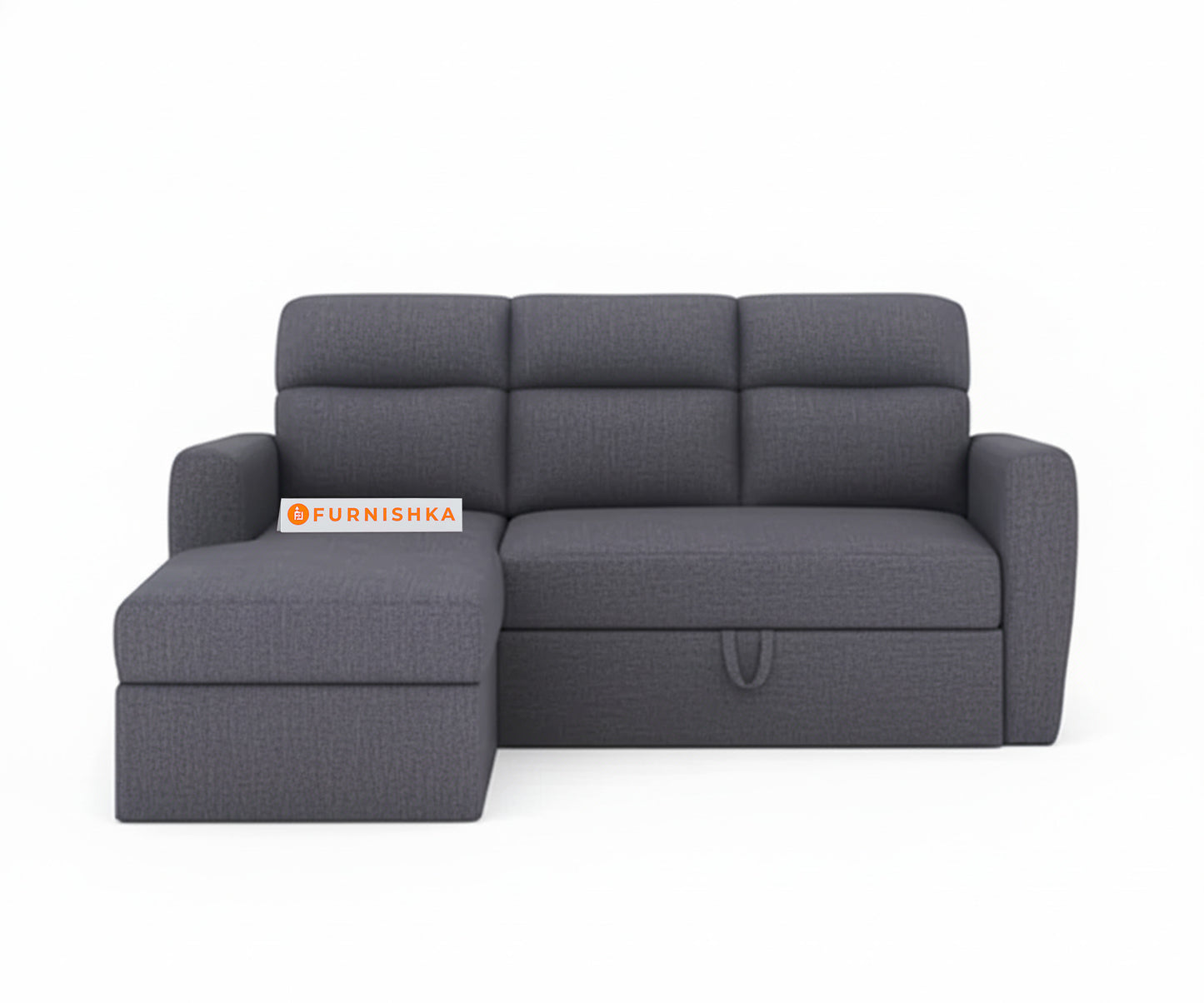 Daina 2 Seater Sectional Sofa cum Bed - LHS Space Grey - Furnishka 