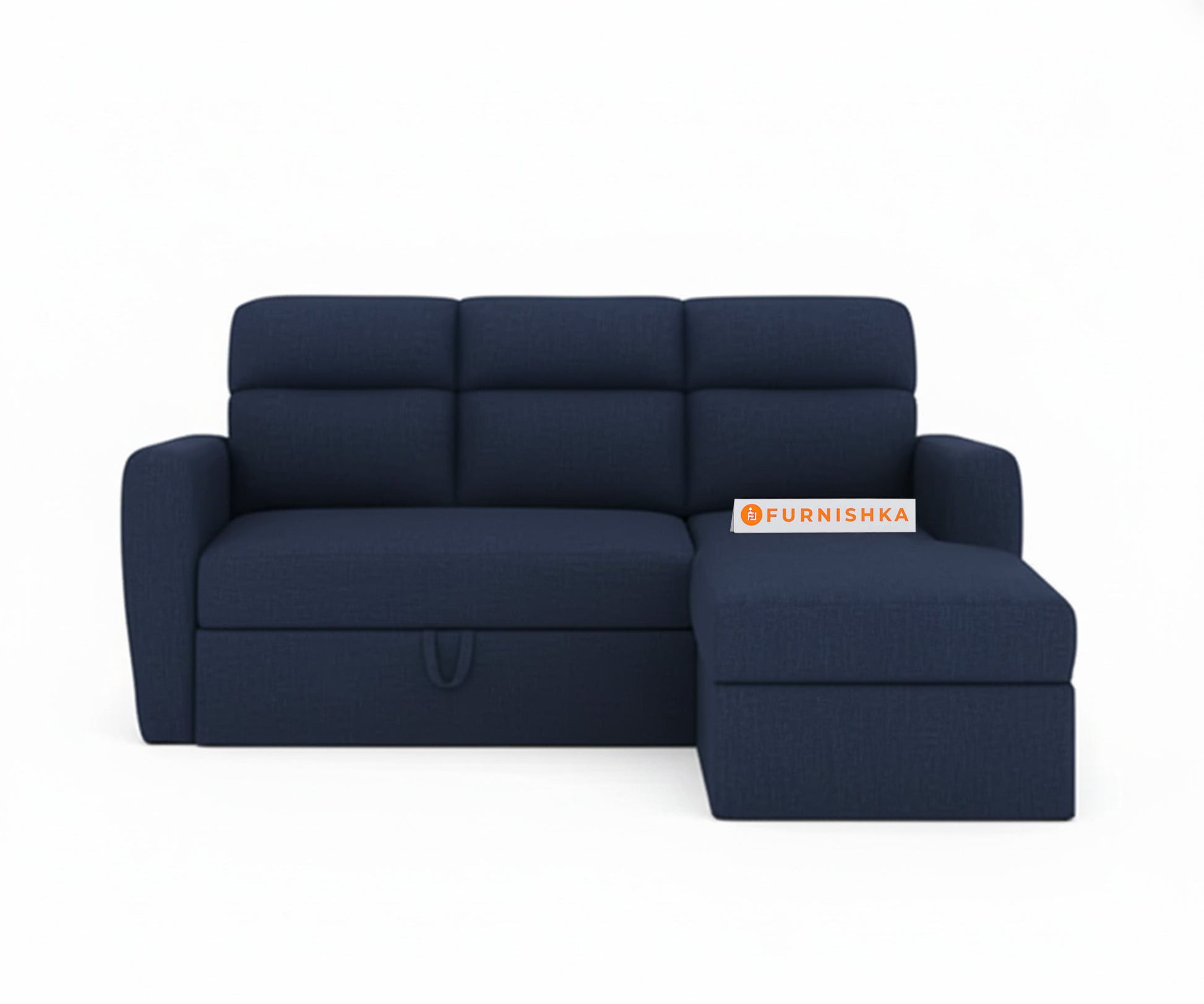 Daina 2 Seater Sectional Sofa cum Bed - RHS Persian Blue - Furnishka 