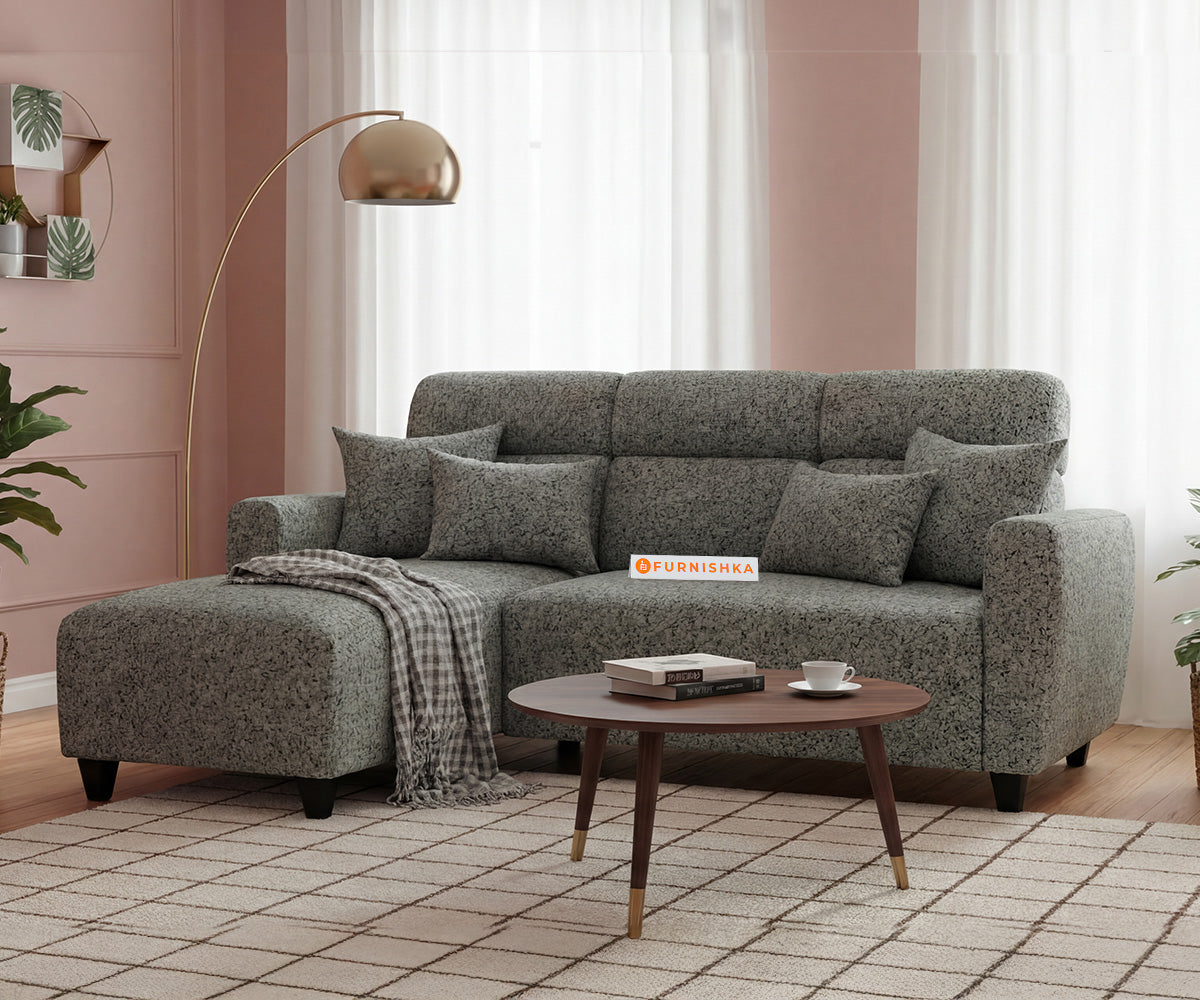 Daina 2 Seater L Shape Sofa with Anthology Fabric Green-LHS - Furnishka