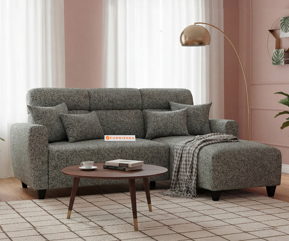 Daina 2 Seater L Shape Sofa with Anthology Fabric Green-RHS - Furnishka