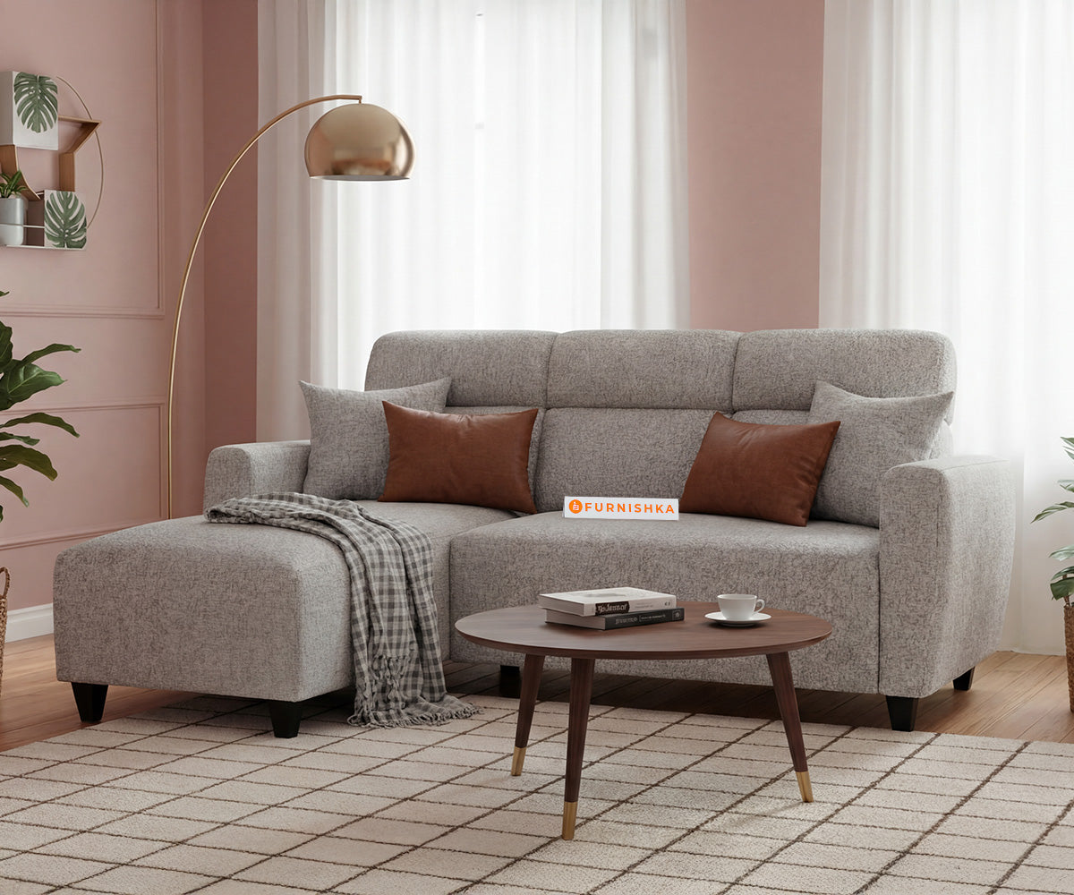 Daina 2 Seater L Shape Sofa with Anthology Fabric Grey-LHS - Furnishka