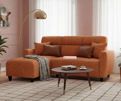Daina 2 Seater L Shape Sofa with Anthology Fabric Orange-LHS