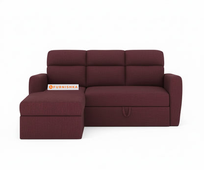 Daina 2 Seater Sofa cum Bed - LHS Red Wine - Furnishka 