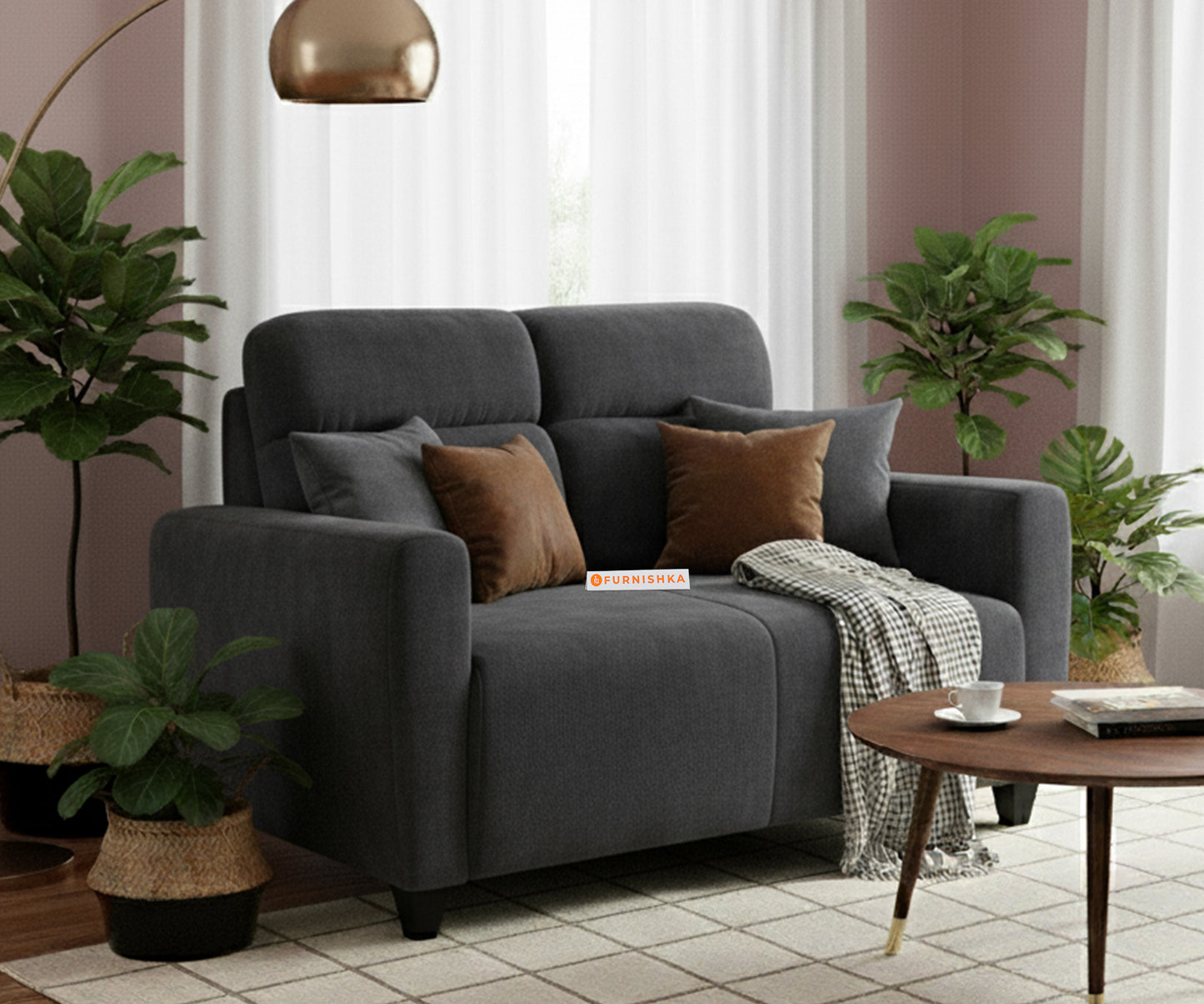 Daina 2 Seater sofa  Space Grey - Furnishka 