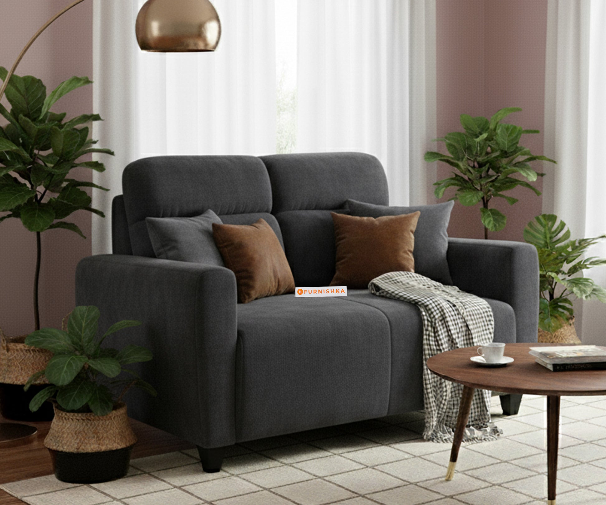 Daina 2 Seater sofa  Space Grey - Furnishka 