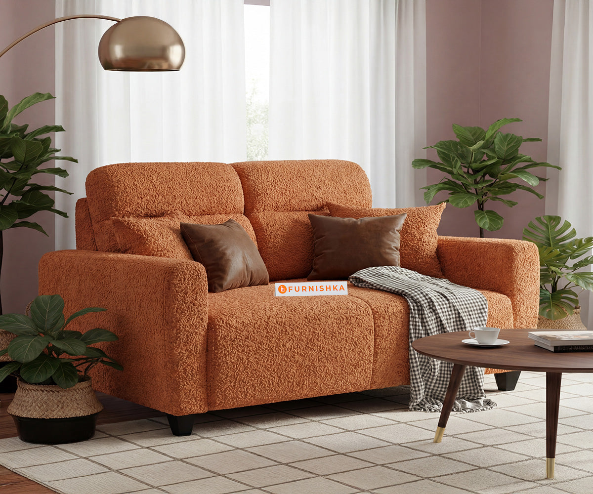 Daina 2 Seater sofa with Anthology Fabric Orange - Furnishka