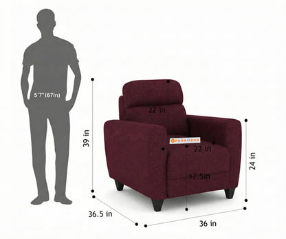 Daina 3+1+1 Seater Sofa Set Red Wine - Furnishka 